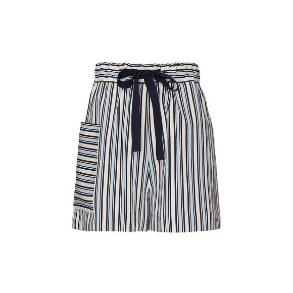 Chinti & Parker Midsummer Relaxed Shorts Women's 4 Off White Blue Tie Waist RTR - Picture 12 of 12